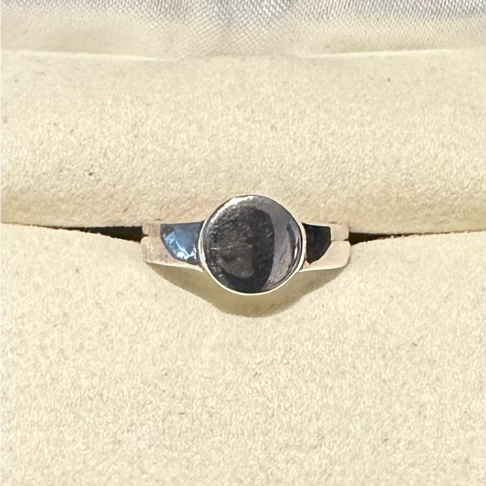 Vintage AVON 925 Signed Sterling Silver Signet Style Plain Toe Ring Adjustable